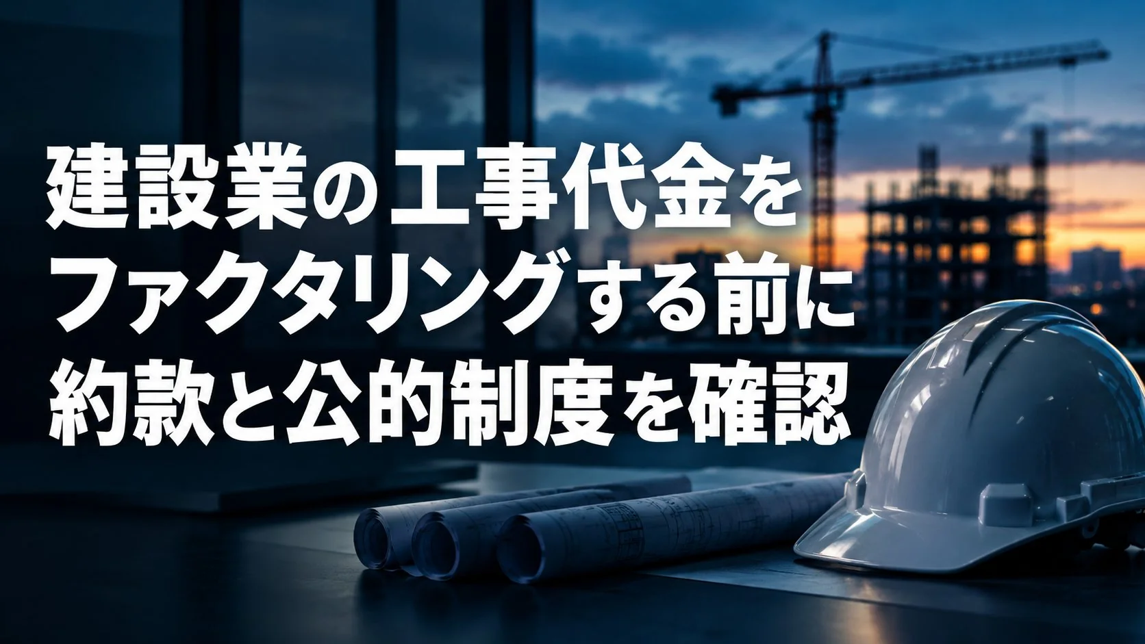 建設業のファクタリング｜工事代金を資金化する前に確認したい約款の譲渡条項と、国の下請債権保全支援事業