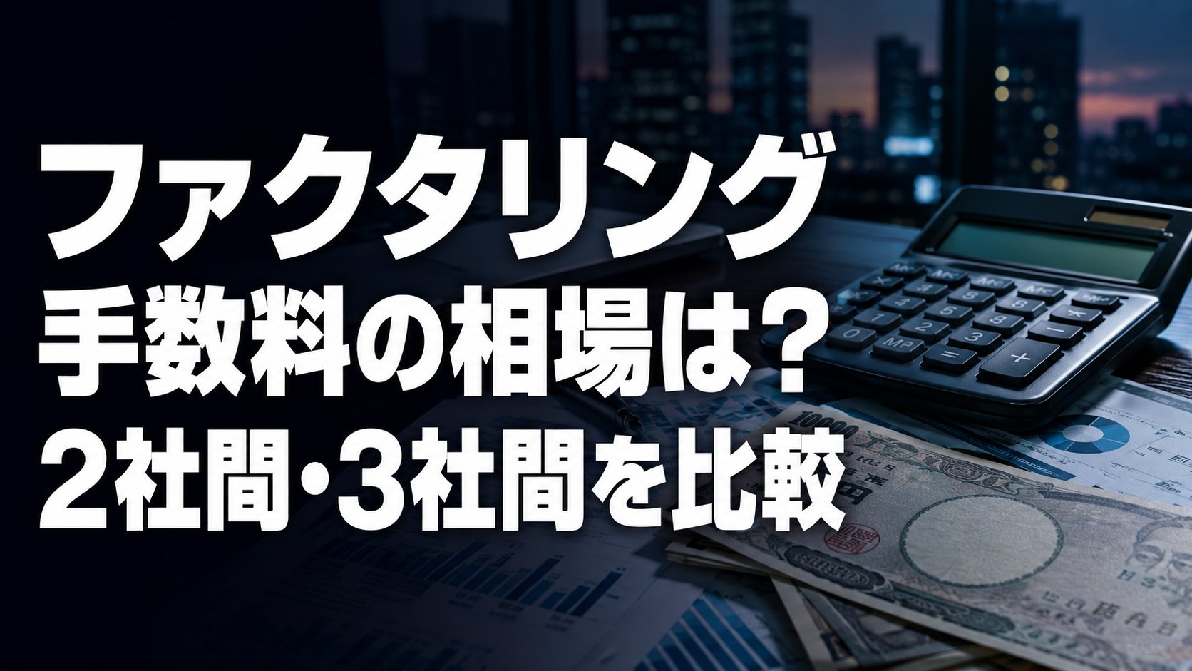 ファクタリング手数料の相場は？2社間・3社間別に徹底比較