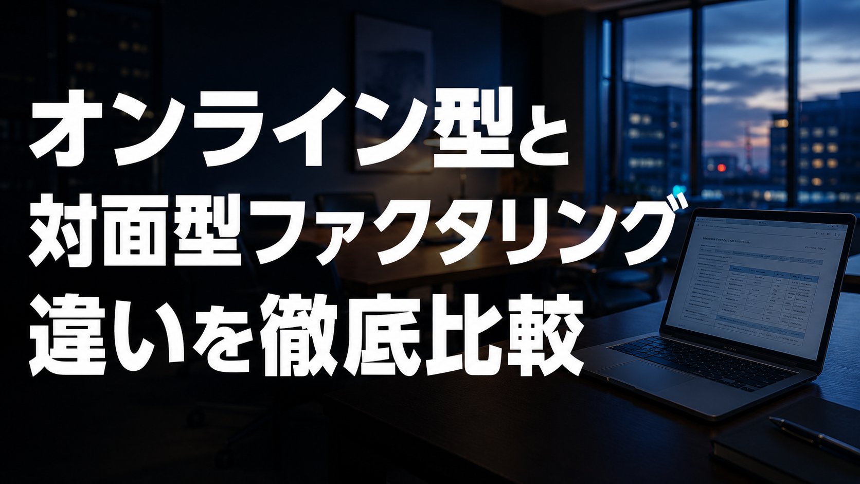 オンラインファクタリングと従来型（対面）の違いを比較